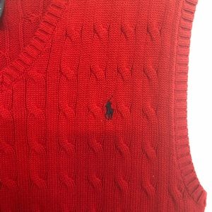 Polo by Ralph Lauren sweater vest v neck,  red